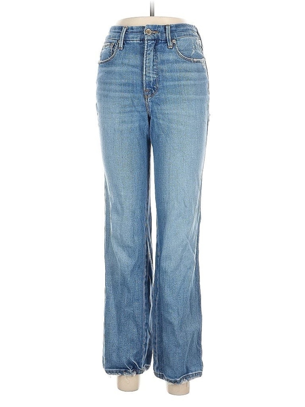 Good American Good Curve Straight Indigo338 Jeans Women 26X27 Blue Wash GOOD!!